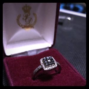 black and white diamond ring